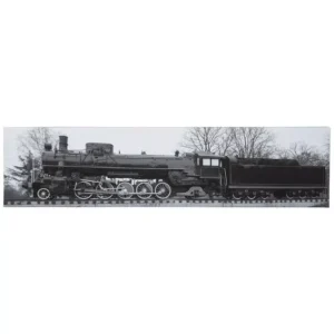 Train Printed Canvas Painted Picture 24" X 6" ( Black & White ) #2059004