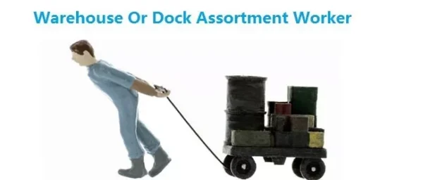 Dock/Warehouse Worker Pulling full Cart Of Items Painted And Ready To Go #498
