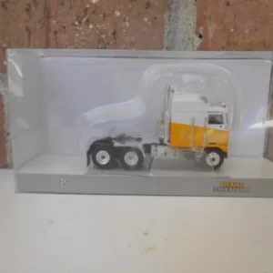 Brekina HO Scale Kenworth K100 Tractor Aerodyne 3-Axle  White/Yellow #85732