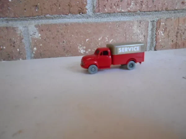 Brekina HO Scale Opel Blitz Box Service Truck Red/Tan #13903
