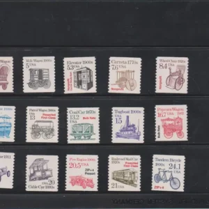 US Stamp Scott #2252-66 Set of 15 Mint F-FV N-Hinged 1987-94 Transpotation Coils