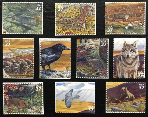 US 2003 - Scott #3802 A-J - 37¢ - ARCTIC TUNDRA - Set of 10 Singles, Mint