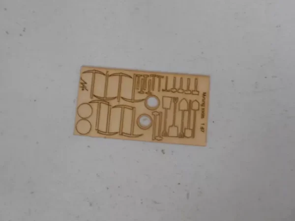 #1096 HO Scale Laser Cut Mining Tools-- 29 Piece