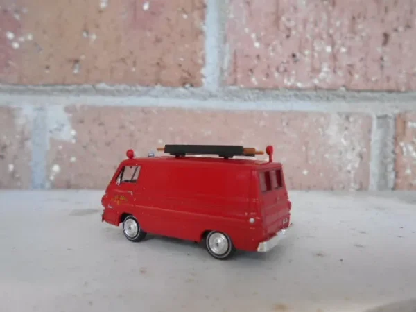 Brekina HO Scale Dodge A100 Red Van Fire Department  #934408 - Image 3