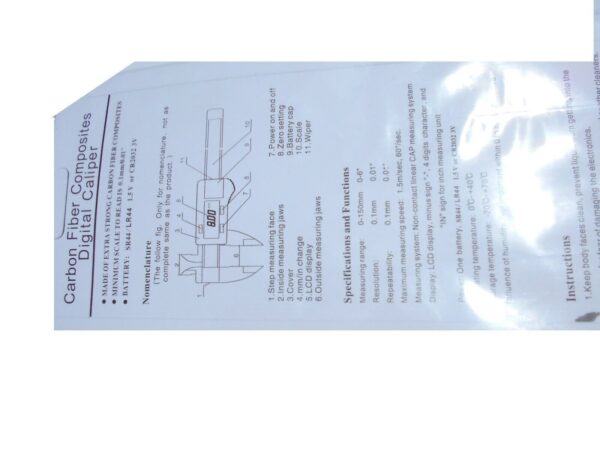 Electronic Carbon Fiber Composites Digital Caliper #10000 - Image 3