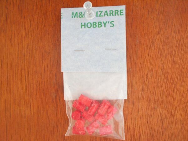 HO Scale Accessories, Red Barrels (12) barrels #10001 Red