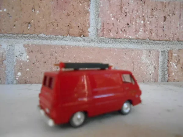 Brekina HO Scale Dodge A100 Red Van Fire Department  #934408 - Image 5