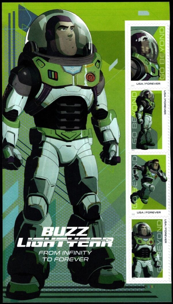 USA - 2022 Go Beyond Buzz Lightyear Forever Plate Block Sheet Of 4 - #5709-12