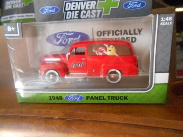 Menard O Scale  #279-9128--- 1948 Ford Panel Truck (Red M&Ms) - Image 4