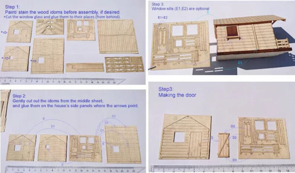 #20 HO Scale Laser Cut Lodge Cabin Model Building Kit House For Railway - Image 7