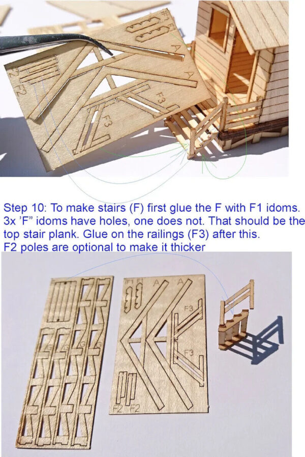 #20 HO Scale Laser Cut Lodge Cabin Model Building Kit House For Railway - Image 8
