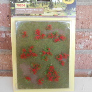 MP Scenery Products Item #70204 HO Scale Flower Meadow Red 5"x 6-1/8" 1/pk