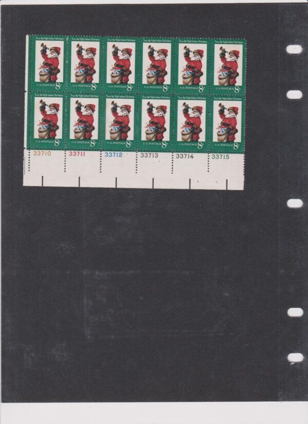 USA #1472 Postage Stamps Santa Claus Block of 12 Stamps @ 8 Cents