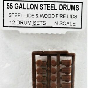 Tichy Train Group N Scale 55 Gallon Steel Drums 12 Pieces Set Brown #2604