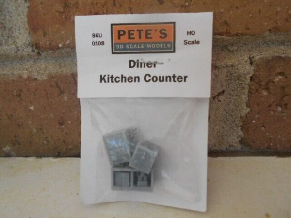 Pete's 3d HO Scale Diner Kitchen Counter Kit #108