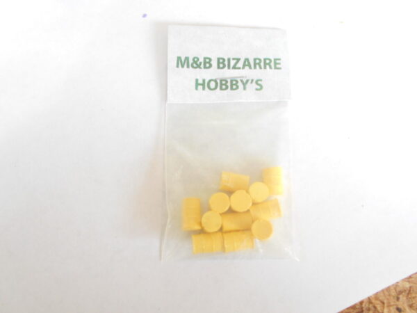 HO Scale Accessories, Yellow Barrels (12) barrels #10003 Yellow - Image 5