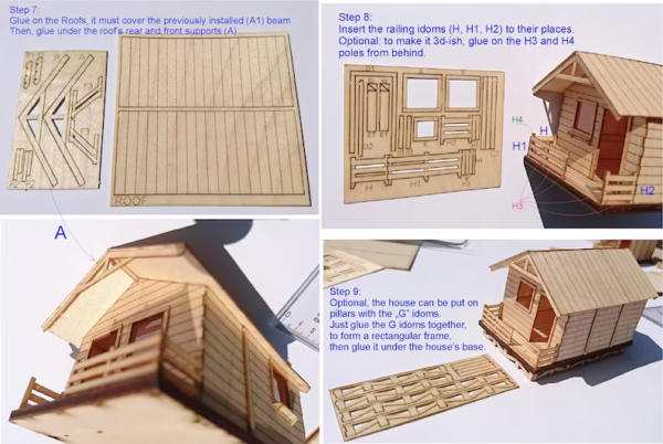 #20 HO Scale Laser Cut Lodge Cabin Model Building Kit House For Railway - Image 6