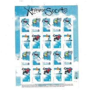 USA -1998 SC-3321-3324  XTREME SPORTS (X Games) 33¢ X 20 Stamps Ment Full Sheet