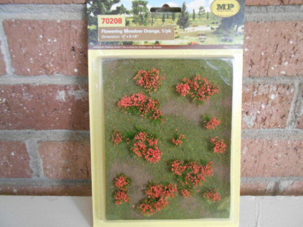 MP Scenery Products Item #70208 HO Scale Flower Meadow Orange 5"x 6-1/8" 1/pk