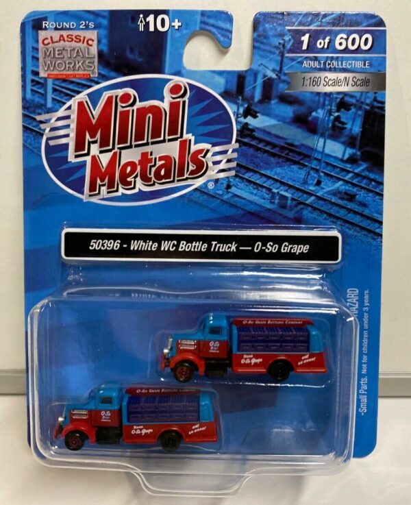 Classic Metal Works #50396 O-So Grape White WC Beverage Bottle Delivery Truck - Image 2