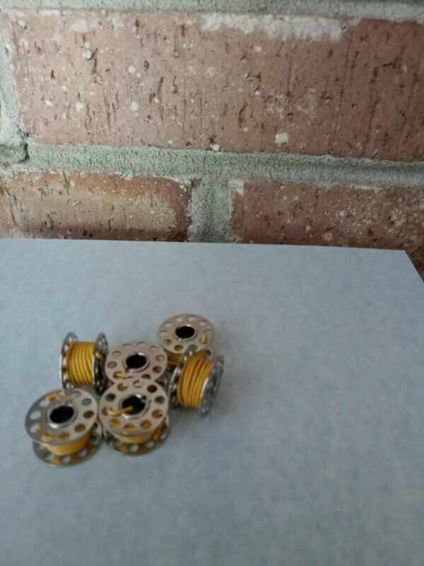 #1072 M&B HO Scale Real Yellow  Wire With Metal Spools (6 Per Pack)