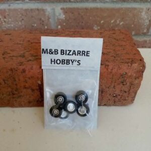 #5004 M&B HO Scale Accessories 6 Per Big Rig Chrome Rim And Tire Set