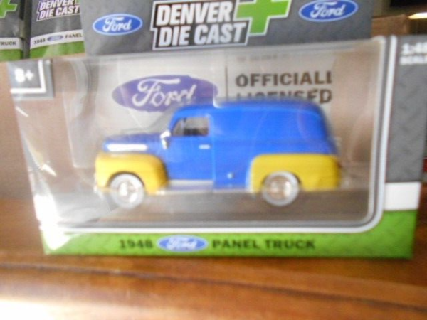 Menard O Scale  #279-9130--- 1948 Ford Panel Truck (Blue & Yellow) - Image 2