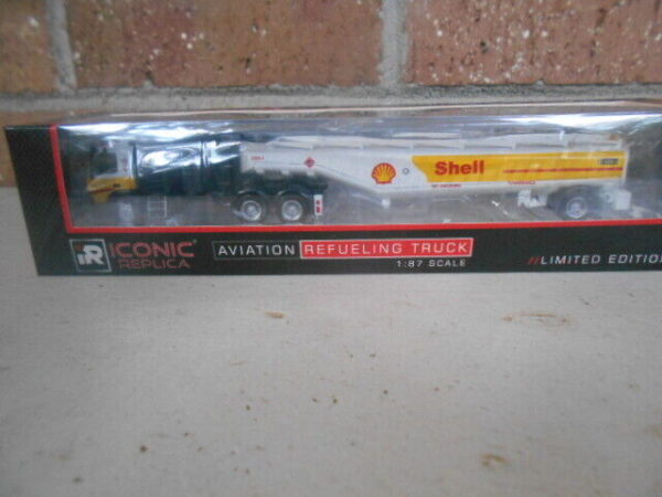 Iconic Replica 1:87 Volvo FM500 w/ Aviation Fueling Tanker: Shell Aviation #0108