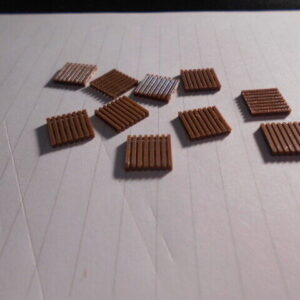 M & B HO Scale Accessories Set of 10 Pallets - Dark Brown - #3400
