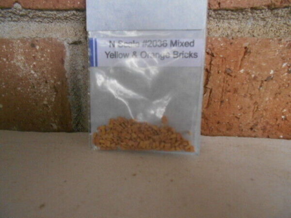 #2036 N Scale Mixed Yellow & Orange Bricks (300) Piece Per Pack