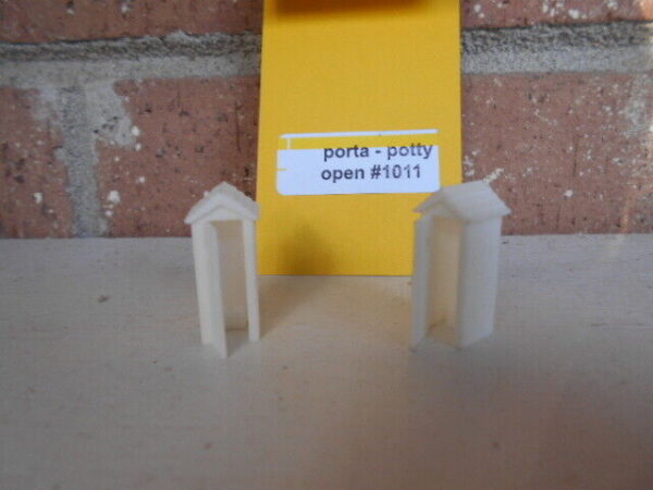#1011 M&B HO Scale Accessories 2 Per Pack Old Wooded Porta-Potty Doors Open - Image 2