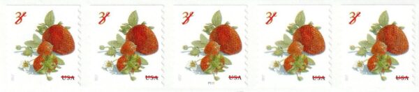 USA - 2017 Strawberry Stamps MNH Coil Strip of 5 Stamps - #5201