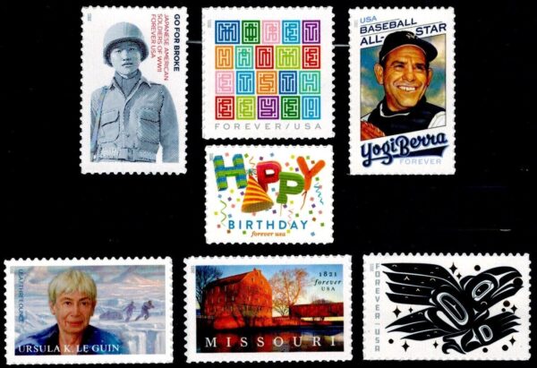 US Scott # 5593, 5608, 5614, 5619, 5620, 5626 & 5635 (7) Singles MNH