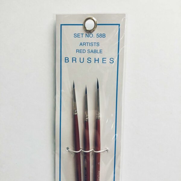 Accessories, 58B---3 Pc Atlas Detail Red Sable Brusher