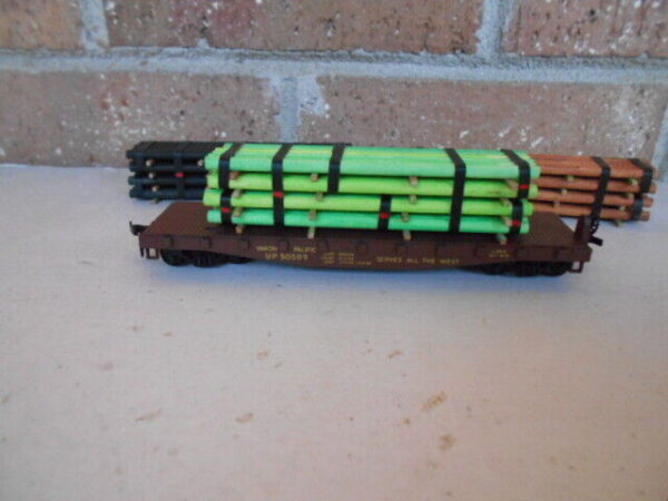 Hand Made HO Scale Green Wood Treated Poles Load #HO1000 - Image 4