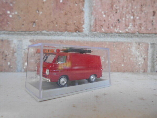 Brekina HO Scale Dodge A100 Red Van Fire Department  #934408