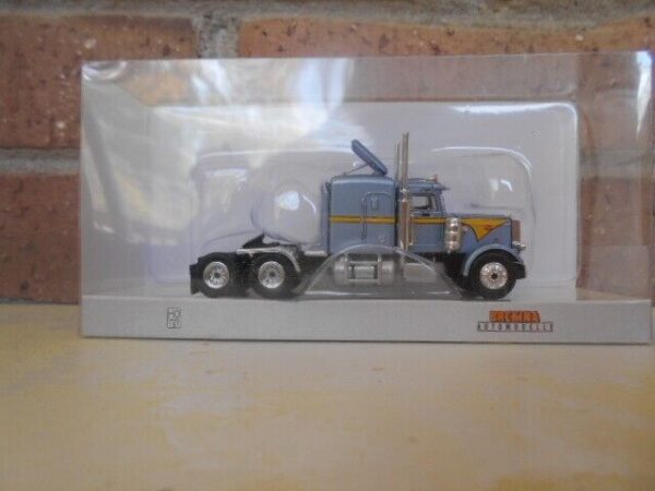 Brekina HO Scale Classic 3-Axle Peterbilt 359 Truck Tractor Blue & Yellow #85711 - Image 2