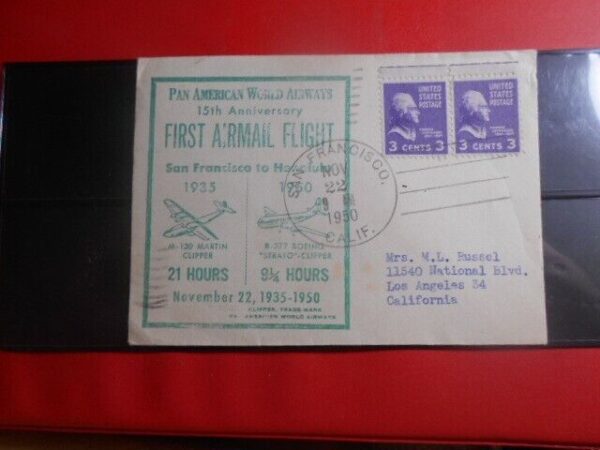 Pan American World Airlines Frist Air Mail Flight from San Francisco To Honolulu
