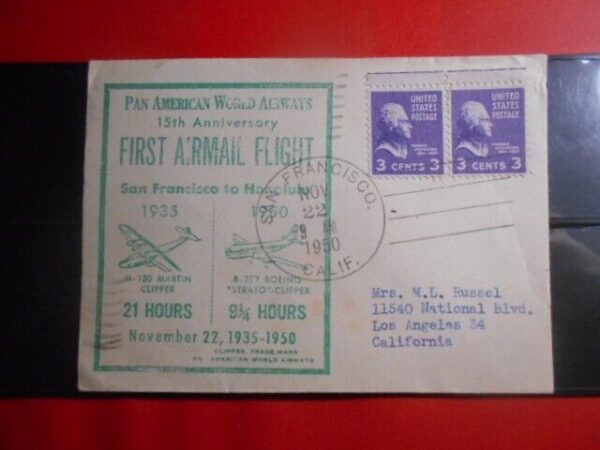 Pan American World Airlines Frist Air Mail Flight from San Francisco To Honolulu - Image 2