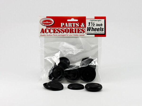Guillow's 1 1/2" Plastic Half Wheels Black #114