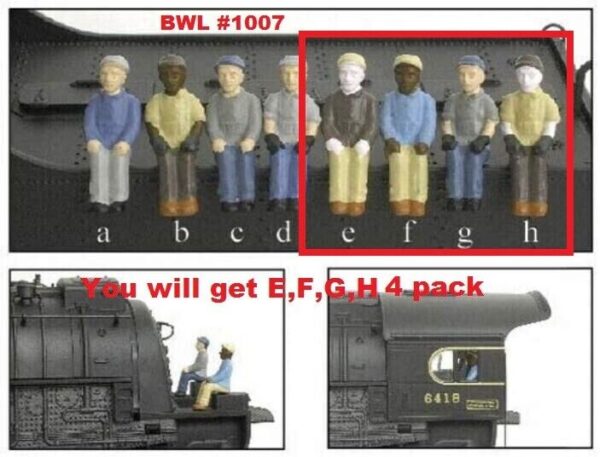 BWL #1007 Broadway Limited HO Scale Figures Enginreer & Fireman (Pack of 4)