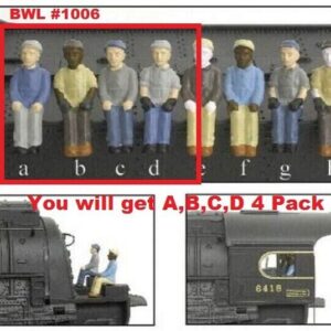 BWL #1006 Broadway Limited HO Scale Figures Enginreer & Fireman (Pack of 4)