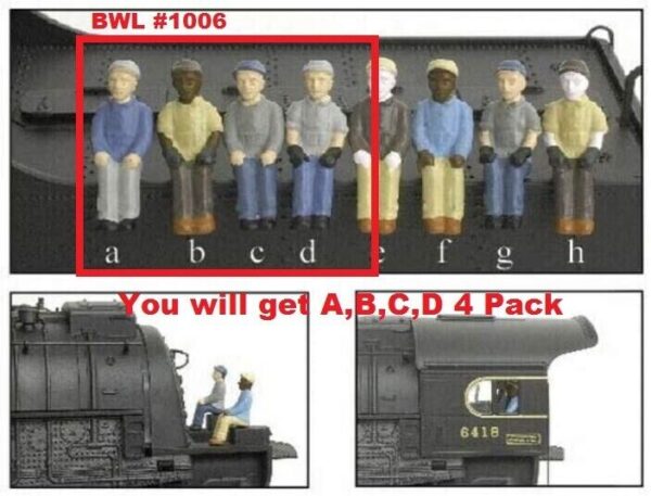 BWL #1006 Broadway Limited HO Scale Figures Enginreer & Fireman (Pack of 4)