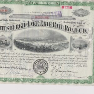 Pittsburgh And Lake Erie Railroad Co. Stock Certificate with Stamp  #43630
