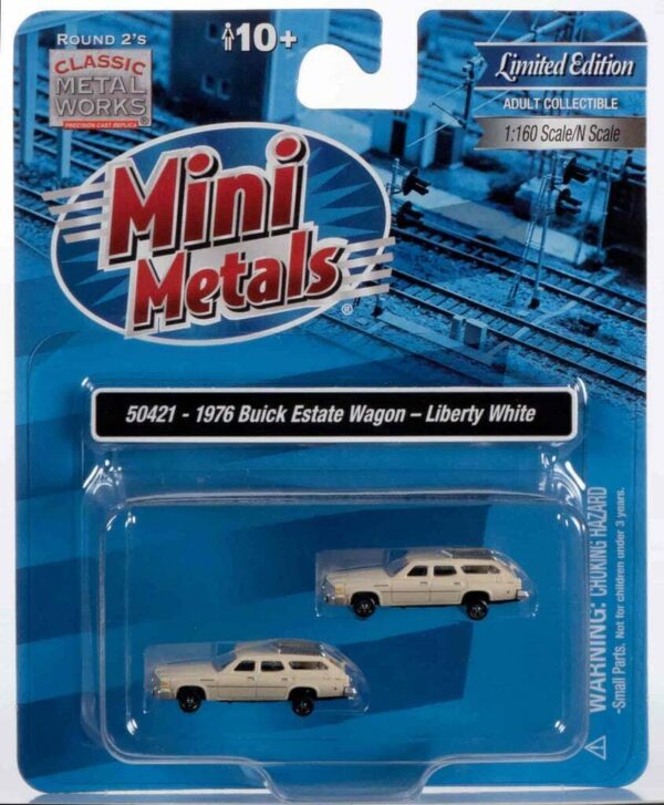Classic Metale Works N Scale1976 Buick Estate Wagon Liberty White #50421 - Image 4