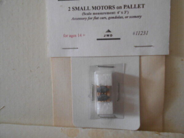 JWD HO Scale Accessories 2 Small Motors On Pallet #11231 - Image 2