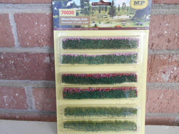 MP Scenery Products item # 70030 Mixed Hedges 6/pk 5"x 3/8" x 5/8" - Image 2