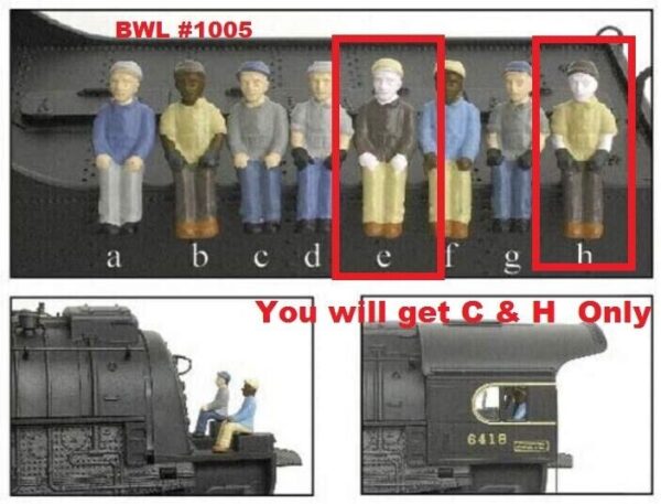 BWL #1005 Broadway Limited HO Scale Figures Enginreer & Fireman (Pack of 2)