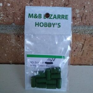 HO Scale Accessories Army Green Barrels #1028
