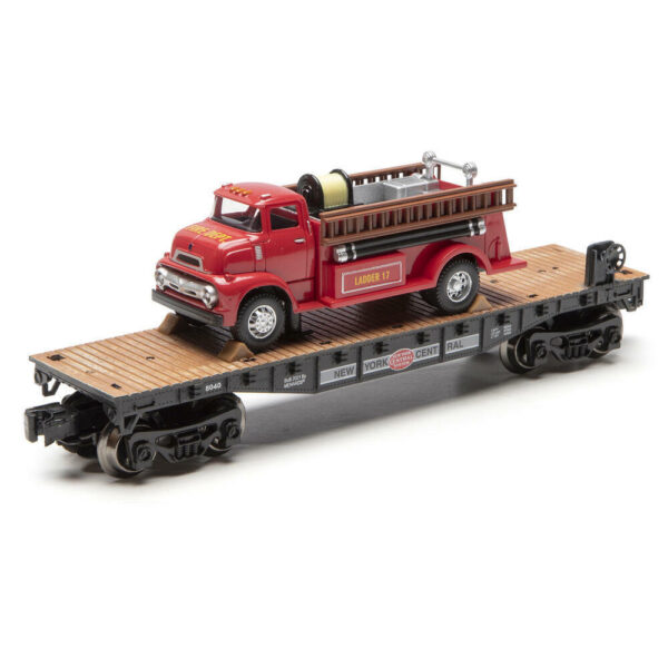 Menard O Scale  #8316 New York Central Flatcar with 1956 Fire Truck - Image 2